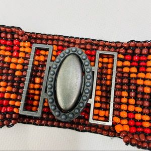 Thick beaded colorful belt
